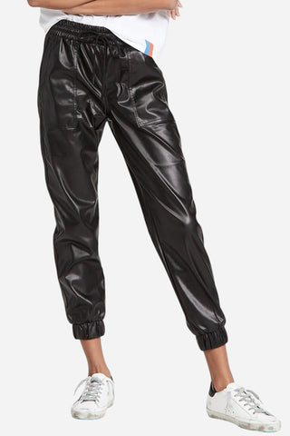 Drawstring PU Leather Pants with Pockets Divacious