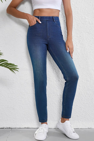 High Waist Skinny Jeans with Pockets Divacious