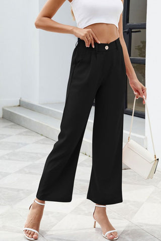 Pocketed High Waist Pants Divacious