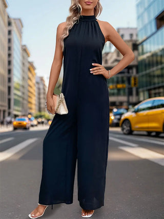 Tied Grecian Wide Leg Jumpsuit Divacious