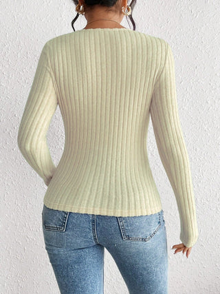 Ribbed Long Sleeve T-Shirt - Divacious