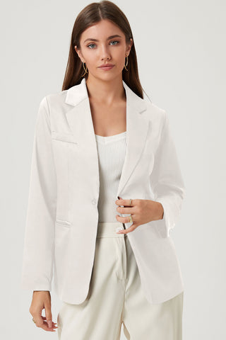 Long Sleeve Lapel Collar Blazer Divacious