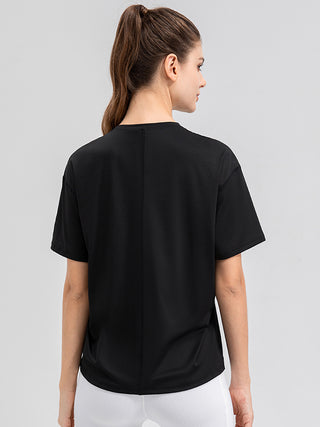 Round Neck Short Sleeve Active Top Trendsi