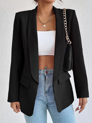 Shawl Collar Long Sleeve Blazer Divacious