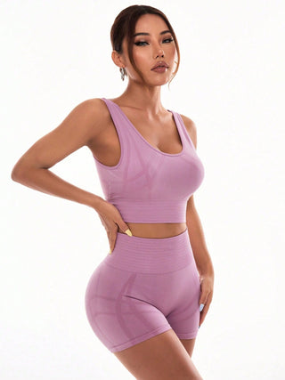 Scoop Neck Wide Strap Top and Shorts Active Set Trendsi