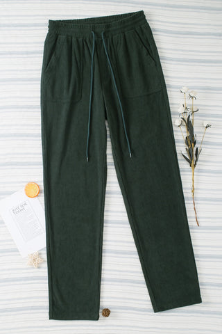 Drawstring Straight Pants with Pockets Divacious