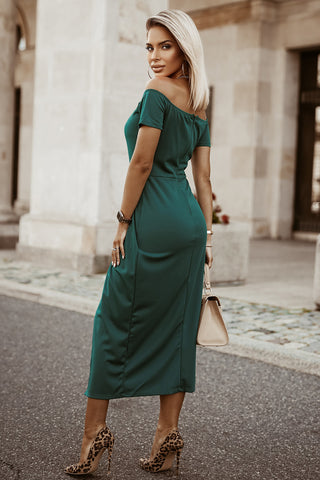 Slit Short Sleeve Wrap Dress Trendsi