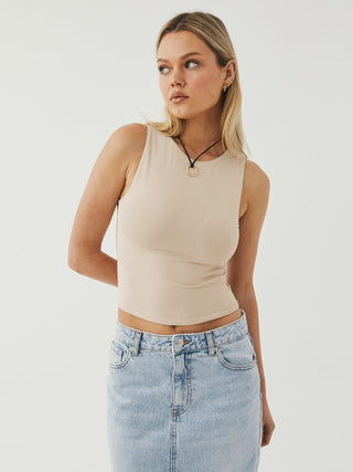 Round Neck Cropped Tank Divacious