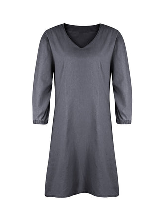 Full Size V-Neck Half Sleeve Dress Divacious