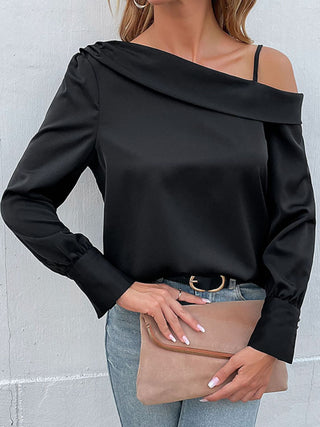 Cold-Shoulder Long Sleeve Top Divacious