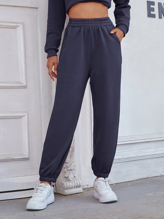 Elastic Waist Joggers with Pockets Divacious