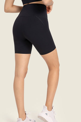 Millennia Seamless High-Rise Wide Waistband Biker Shorts Trendsi