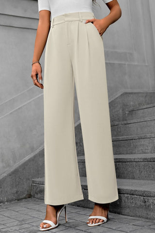 Pocketed High Waist Pants Divacious