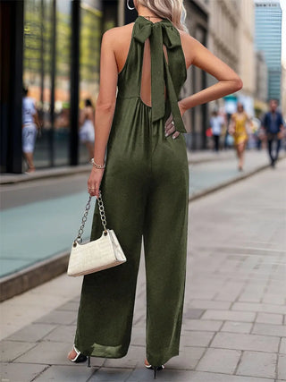 Tied Grecian Wide Leg Jumpsuit Divacious