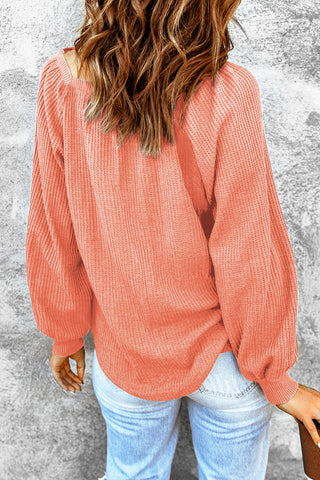 Square Neck Waffle-Knit Top Divacious