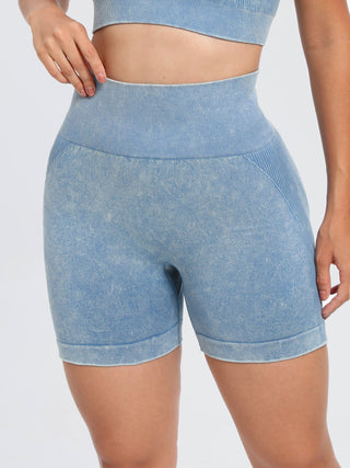 Washed High Waist Active Shorts Divacious