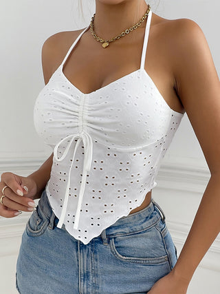 Eyelet Halter Neck Cami Divacious