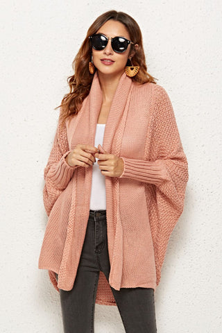 Open Front Dolman Sleeve Longline Cardigan Divacious