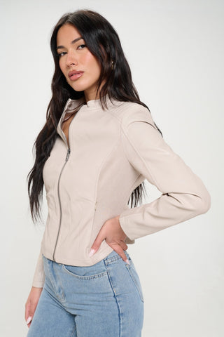 Coalition LA Zip Up Vegan Moto Jacket Trendsi