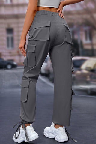 Elastic Waist Cargo Pants Divacious