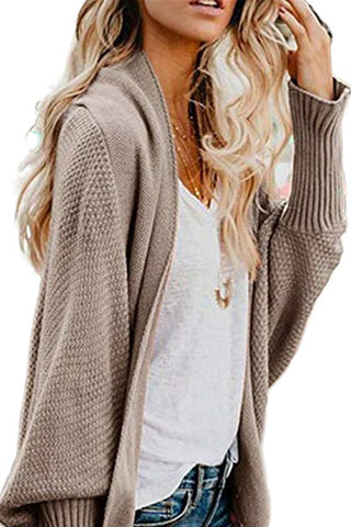 Open Front Dolman Sleeve Longline Cardigan Divacious