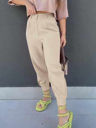 High Waist Cropped Pants Divacious