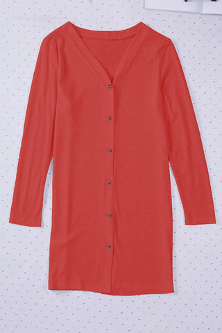 Button Up Long Sleeve Cover Up Divacious