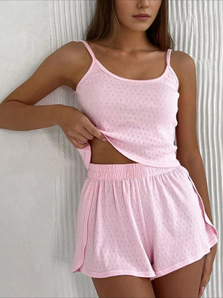 Scoop Neck Top and Elastic Waist Shorts Set Trendsi