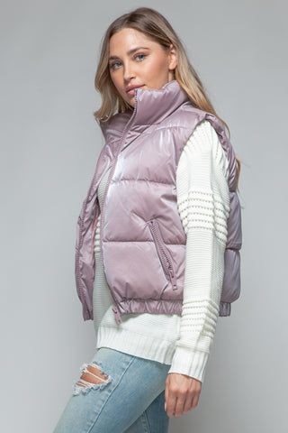 Snobbish Fine Fur Lining Quilted Vest Trendsi