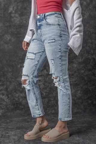 Distressed High Waist Jeans Divacious