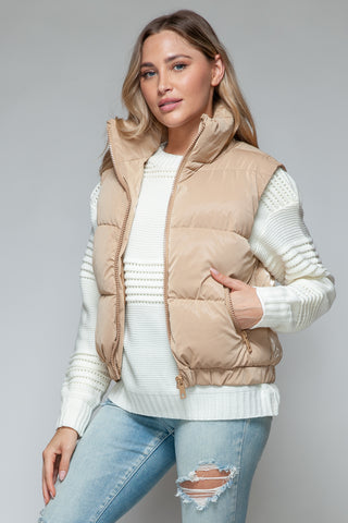 Snobbish Fine Fur Lining Quilted Vest Trendsi