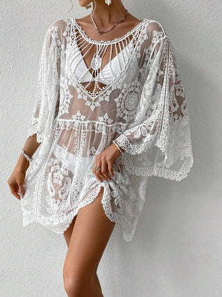 Lace Round Neck Cover-Up Divacious