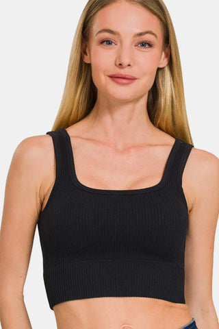 Ribbed Seamless Tank with Pads Divacious