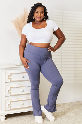 Millennia Basic Bae Wide Waistband Bootcut Sports Pants Trendsi