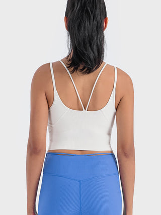 Millennia Double Strap Ribbed Sports Cami Trendsi