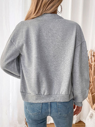 Zip Up Long Sleeve Sweatshirt - Divacious