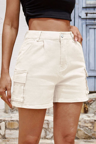 Pocketed High Waist Shorts Divacious