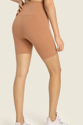 Millennia Seamless High-Rise Wide Waistband Biker Shorts Trendsi