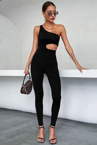 One-Shoulder Cutout Jumpsuit Divacious