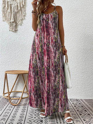 Full Size Printed Scoop Neck Maxi Cami Dress Trendsi