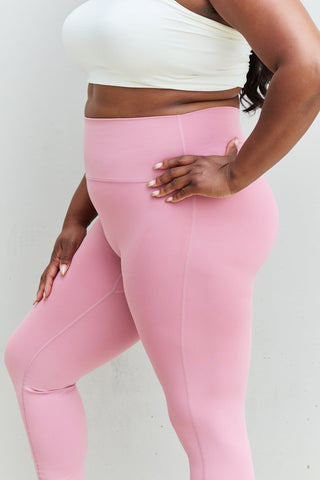 Zenana Fit For You Full Size High Waist Active Leggings in Light Rose Trendsi