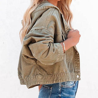 Hooded Dropped Shoulder Denim Jacket Divacious