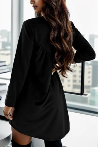 Round Neck Long Sleeve Mini Dress Trendsi