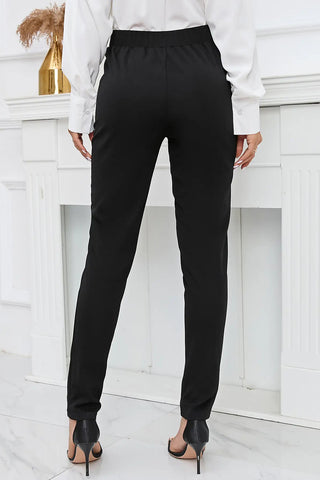 Adjustable Elastic Waist Slim Pants Divacious