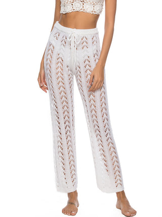 Cutout Drawstring High Waist Swim Pants Divacious