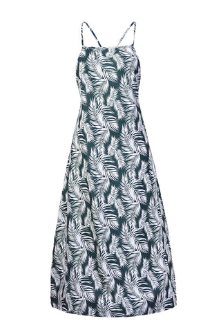 Slit Crisscross Printed Sleeveless Cami Dress Trendsi