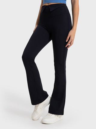 Millennia Wide Waistband Bootcut Sport Pants Trendsi