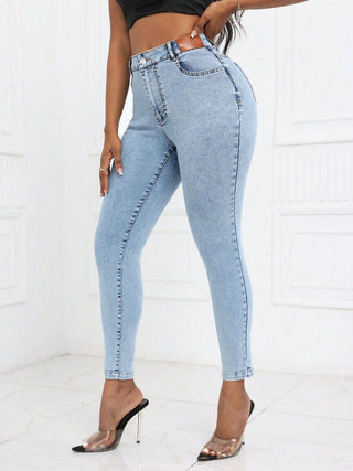 Divacious High Waist Skinny Jeans with Pockets - Divacious