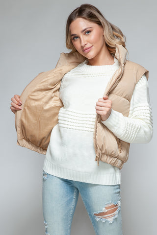 Snobbish Fine Fur Lining Quilted Vest Trendsi