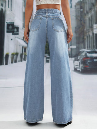 Wide Leg Jeans with Pockets Divacious